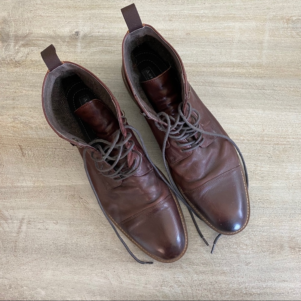 Aston Grey • Oxblood lace up boots